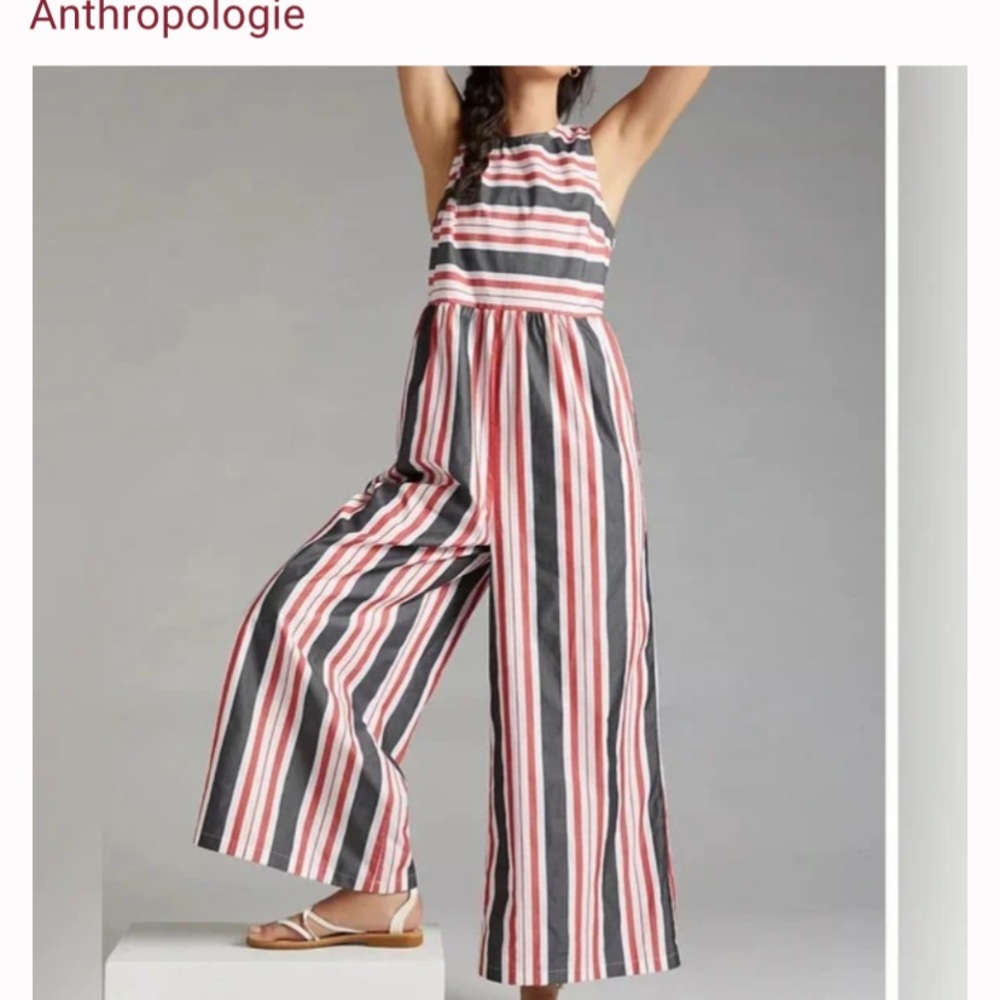 Anthropologie striped jumpsuit. NWOT. Retail  168